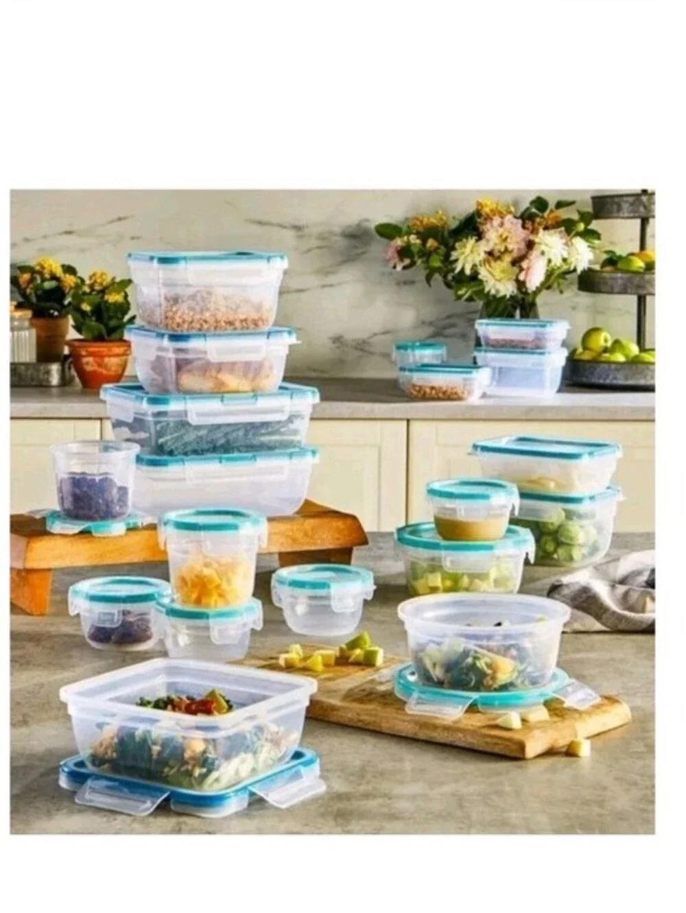 Snapware 38 Pc Plastic Food Storage Container Set BPA Free Kitchen Snaplock Lids